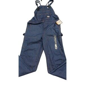 New Rasco FR Bib Overalls Mens 40x34 Flame Resistant Blue Dark Wash Denim